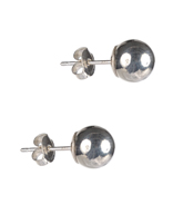 Øresticker i Sterling sølv med helt glat kugle-perle i Sterling sølv.